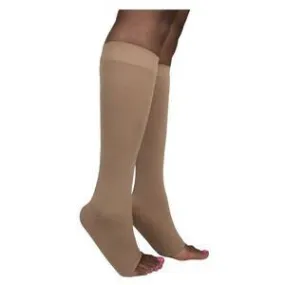 Soft Opaque, Calf, 20-30 mmHg, Medium, Long, Open Toe, Nude