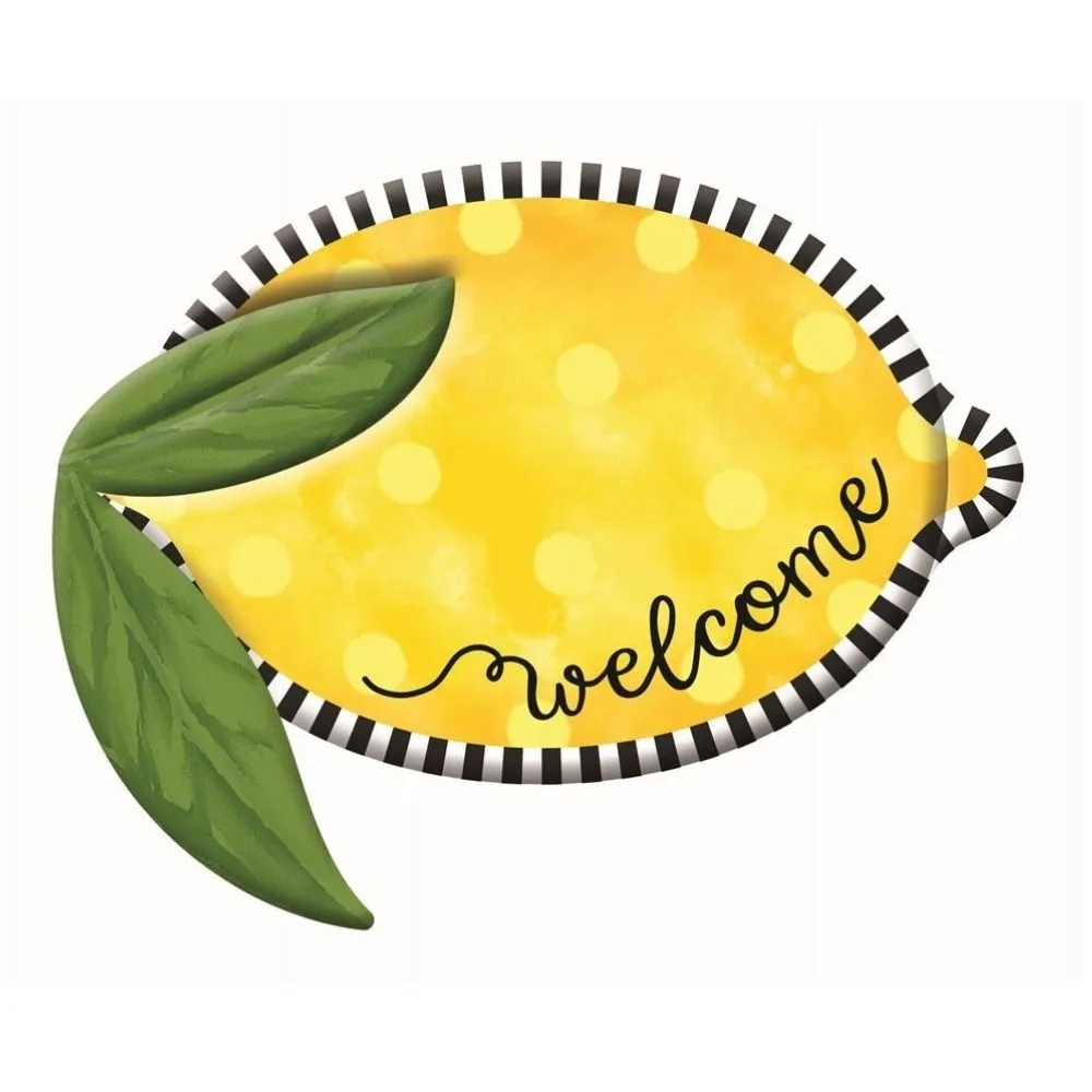 12" Embossed Welcome Lemon MD072129