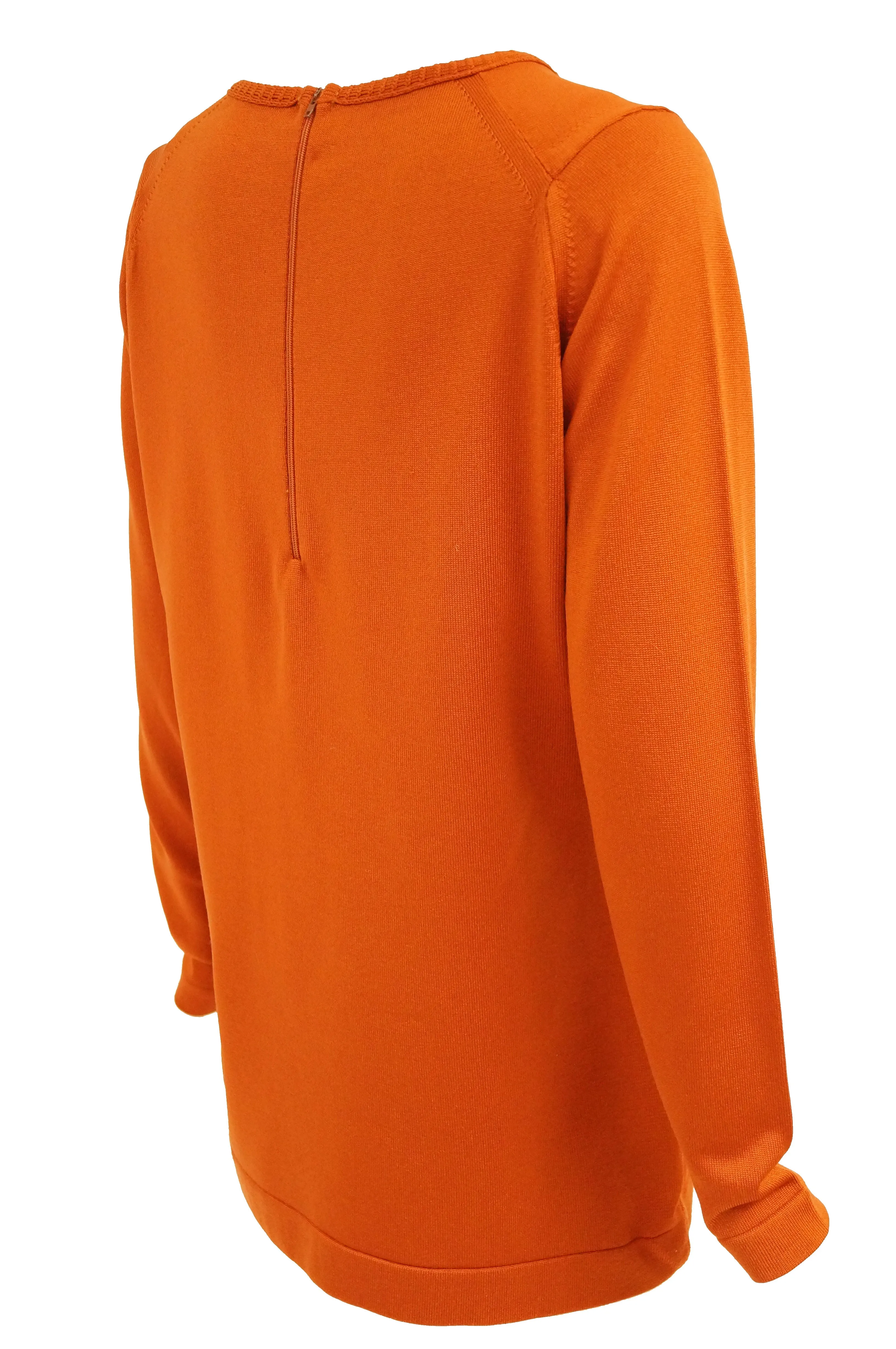 1970s Givenchy Sport Tangerine Orange Pullover Sweater