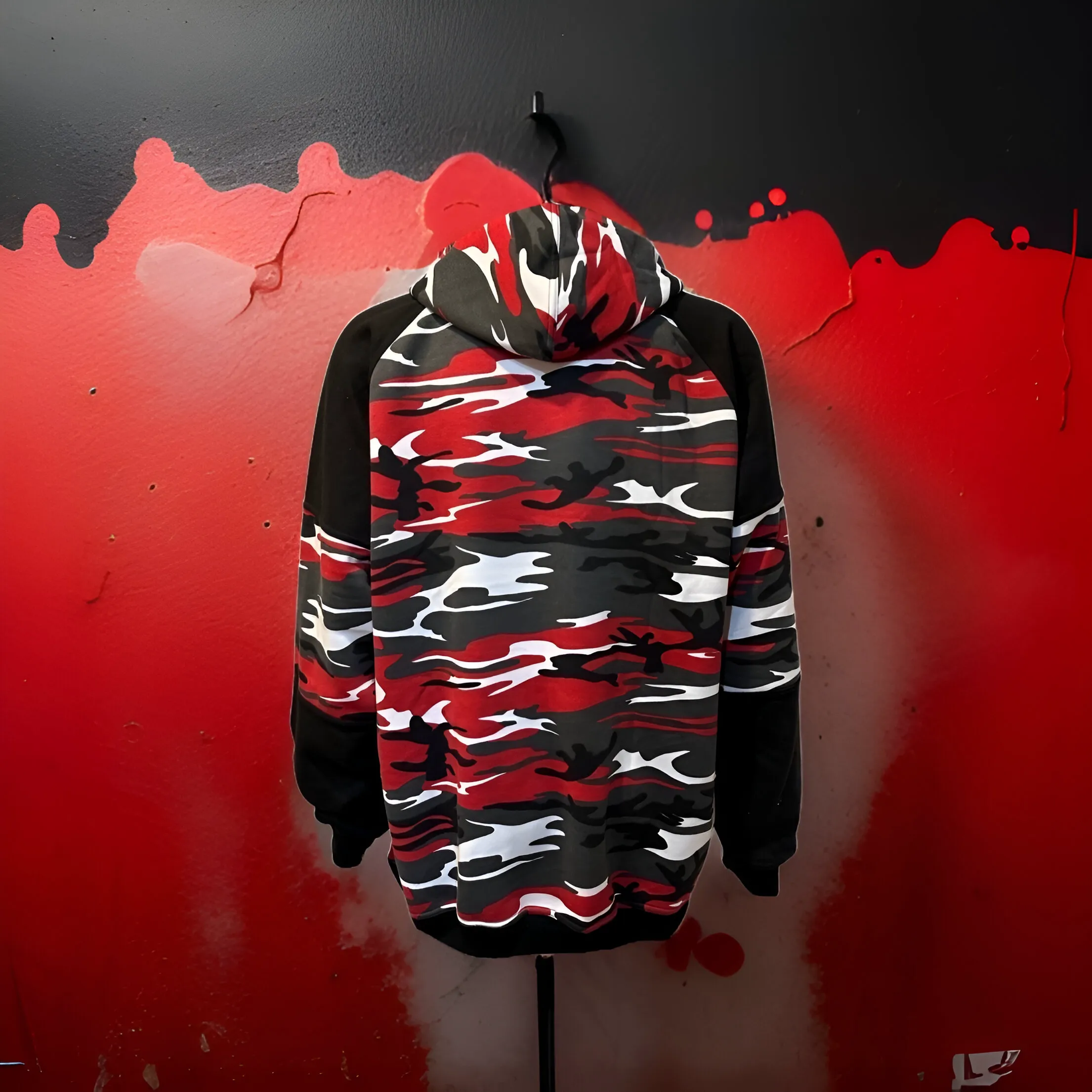 ^23 JORDAN^ (RED-CAMO) LUXURY PULLOVER HOODIES (EMBROIDERED)