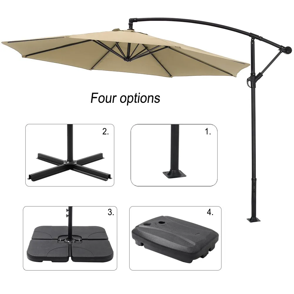 3M Taupe Sun Parasol Hanging Banana Umbrella