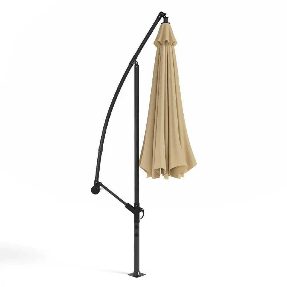 3M Taupe Sun Parasol Hanging Banana Umbrella