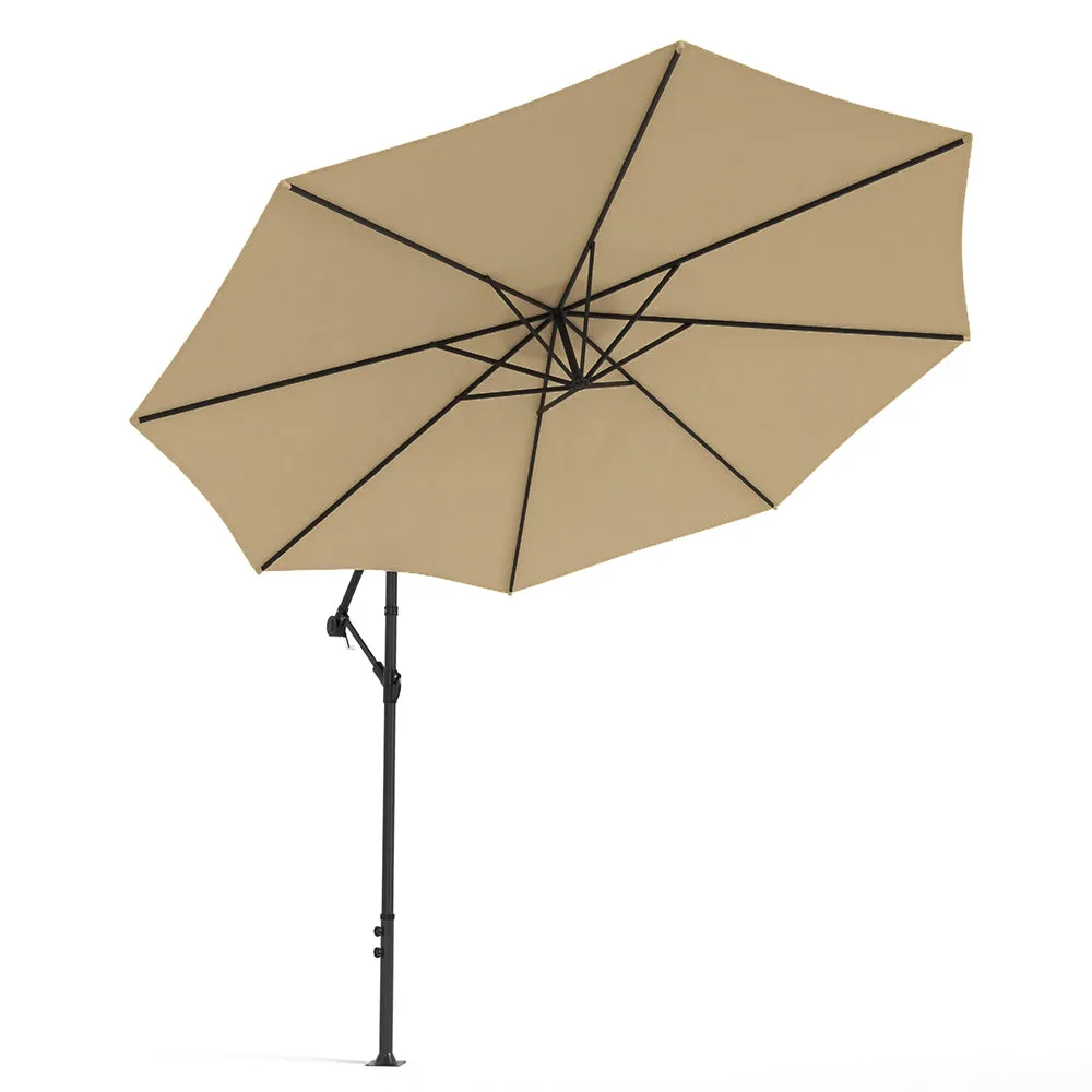 3M Taupe Sun Parasol Hanging Banana Umbrella