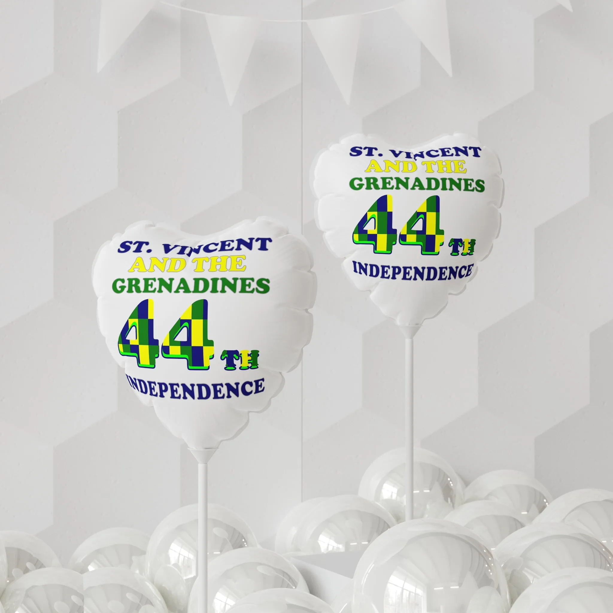 44th Independence St. Vincent and the Grenadines Balloon (Round and Heart-shaped), 11"