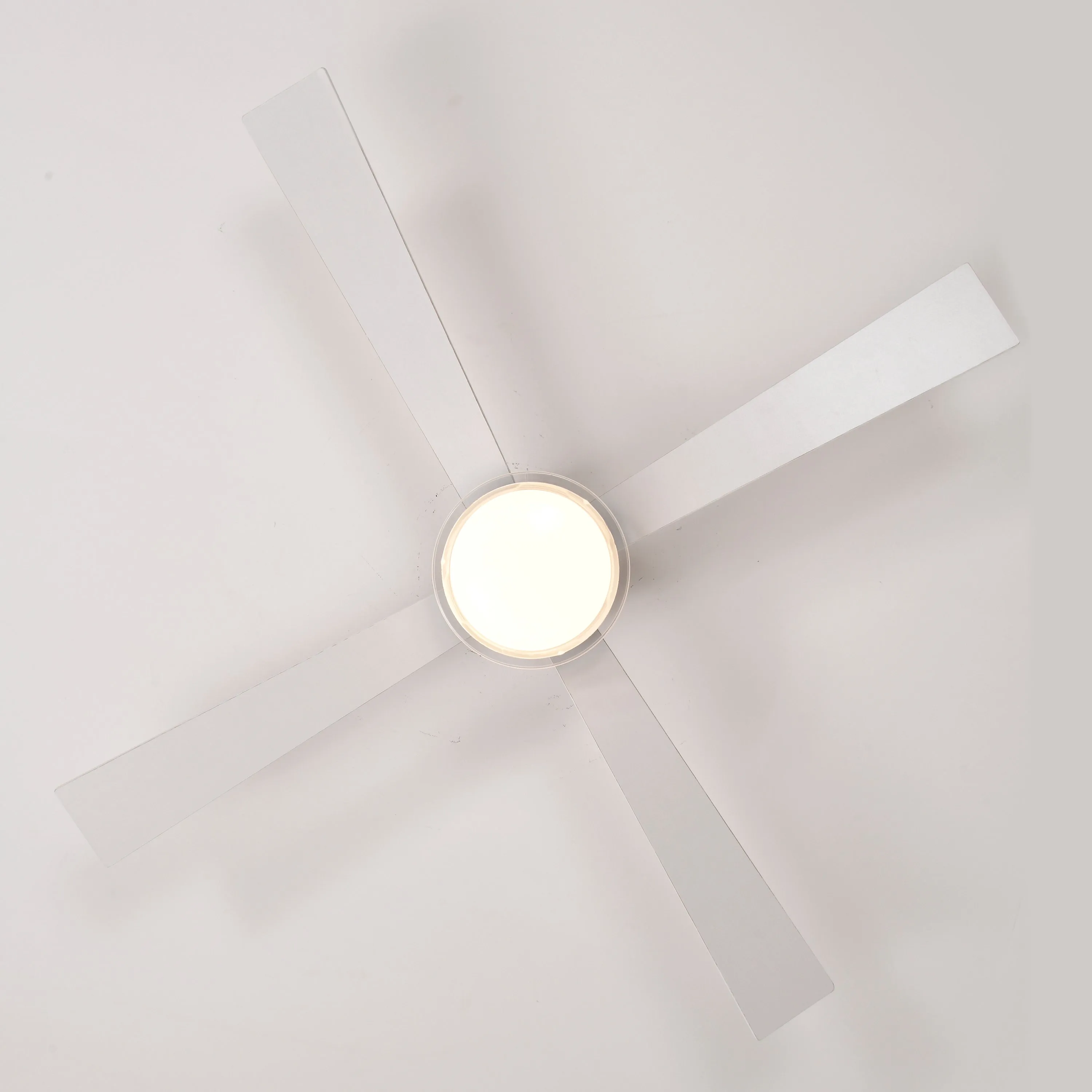 48" Matte White Simple Ceiling Fan Light Ultra-thin Ceiling Fan Dimmable