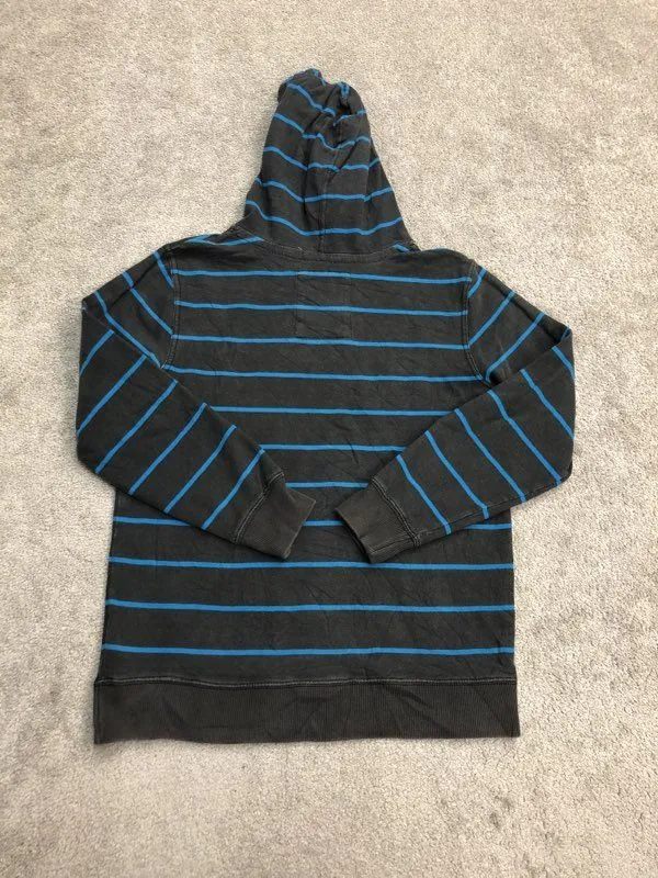 77Kids Hoodie Boys X Large Black Pullover Sweatshirt Striped Long Sleeve Outdoor