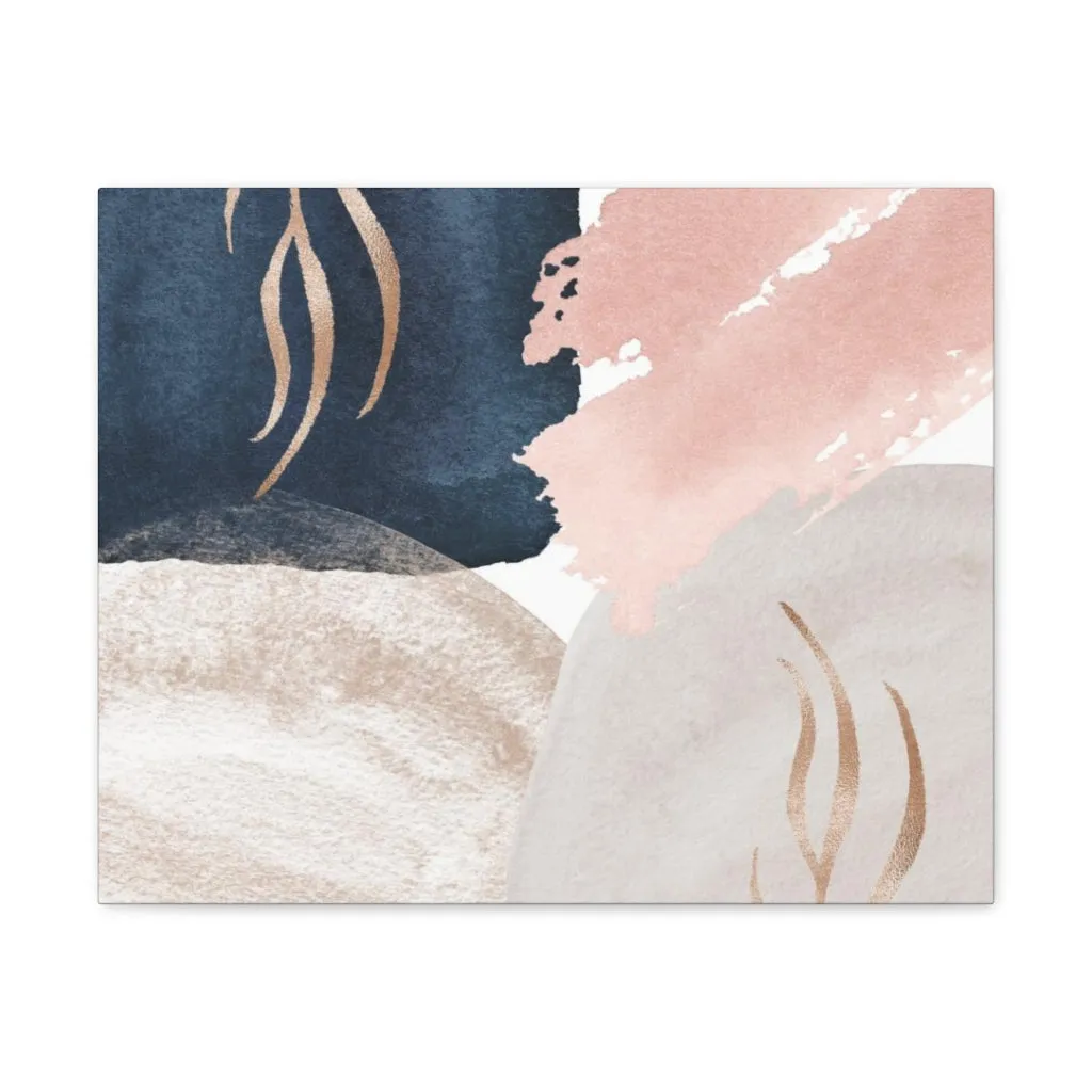 Abstract Canvas Wall Art | Navy Blush Pink Cream