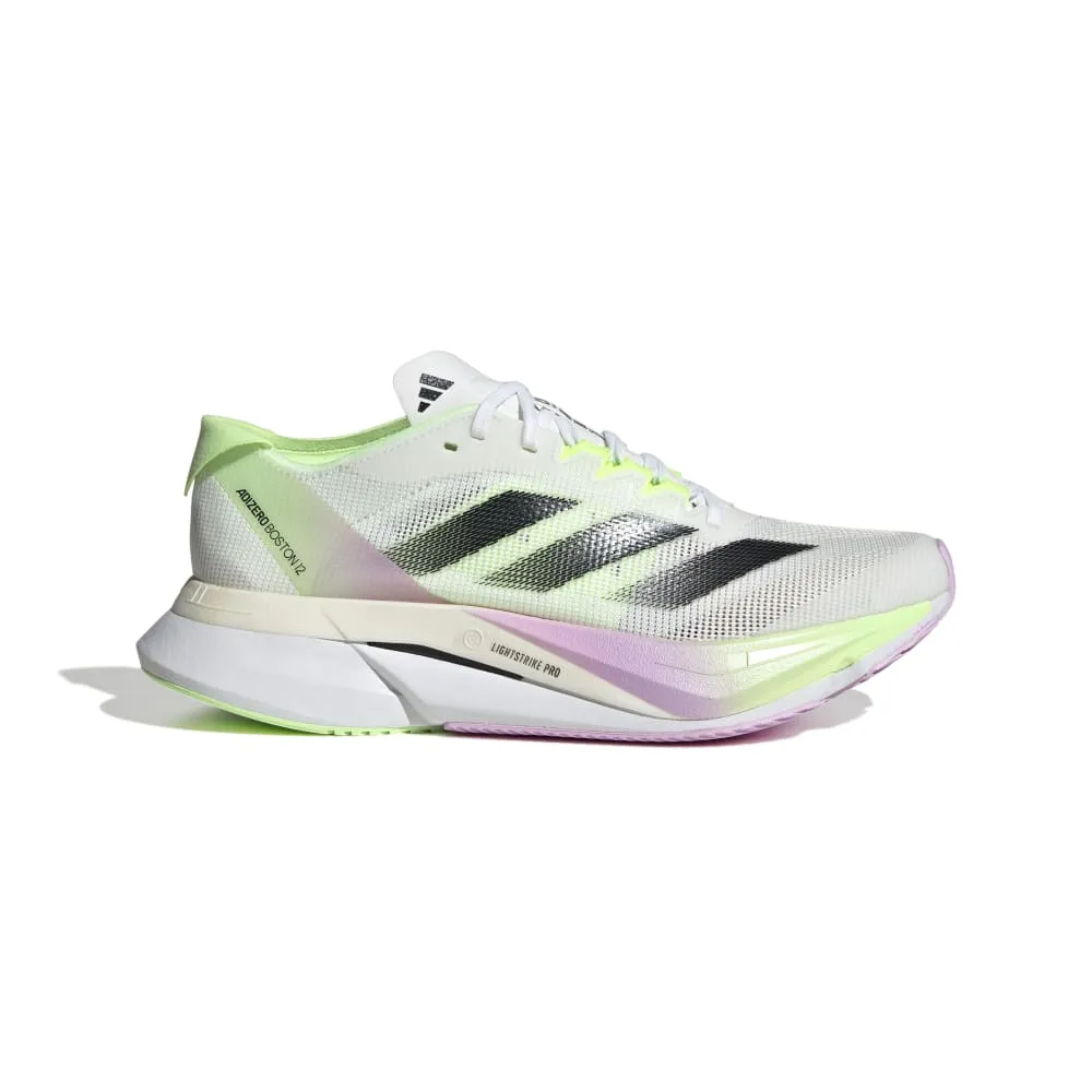 adidas ADIZERO BOSTON 12（Women's） フットウェアホワイト/コアブラック/グリーンスパーク