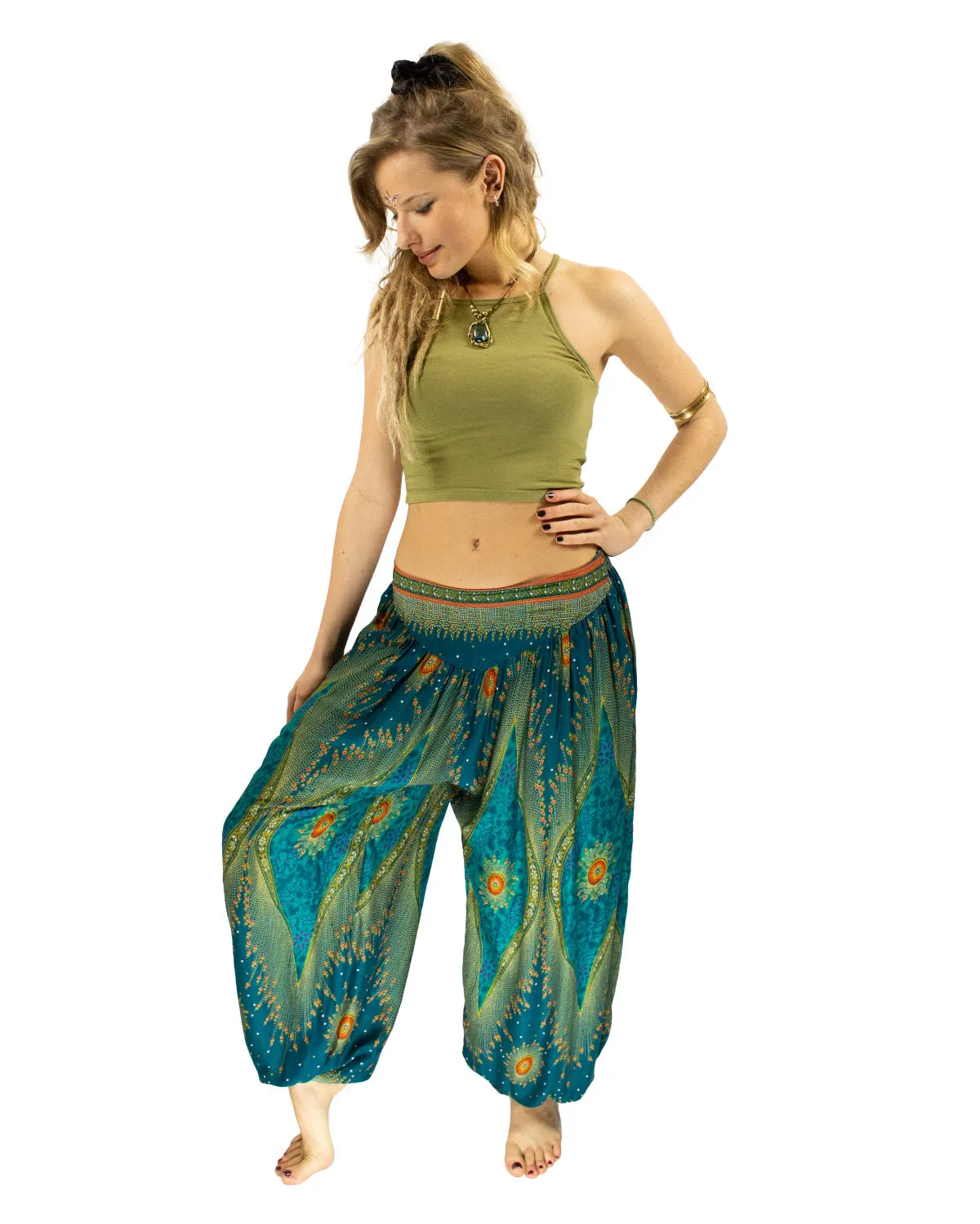 Aladdin Harem Pants Turquoise