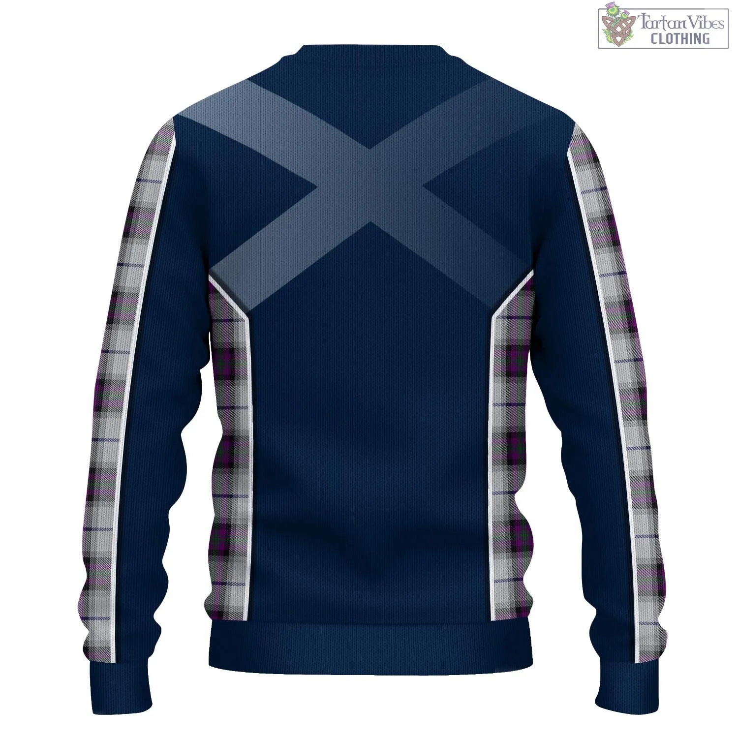 Alexander of Menstry Dress Tartan Knitted Sweatshirt with Family Crest and Scottish Thistle Vibes Sport Style