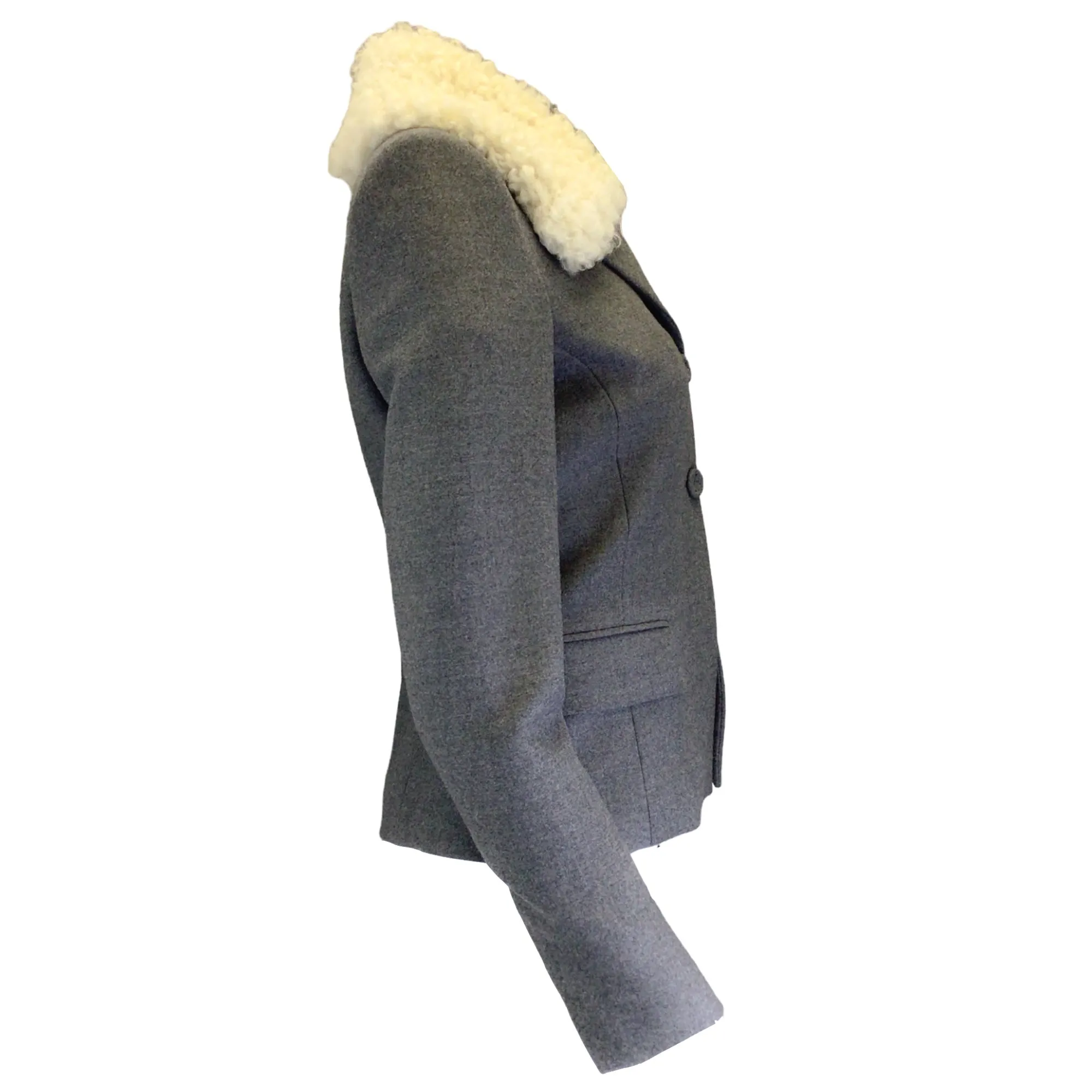 Altuzarra Grey Octopian Shearling Wool Jacket