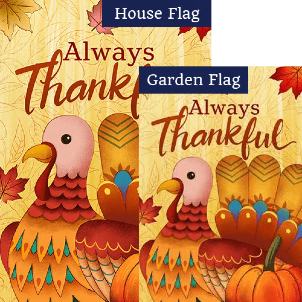 Always Thankful Turkey Flags Set (2 Pieces)