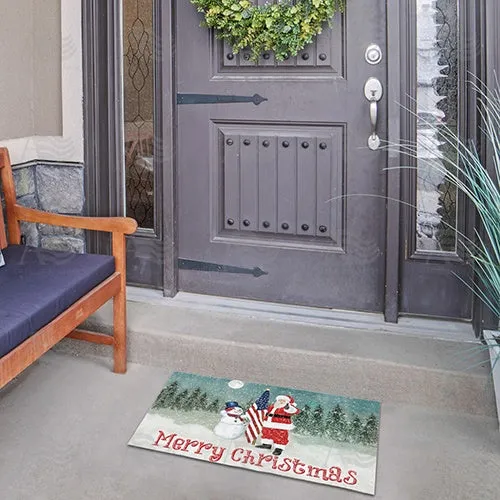 America Forever Merry Christmas USA Doormat