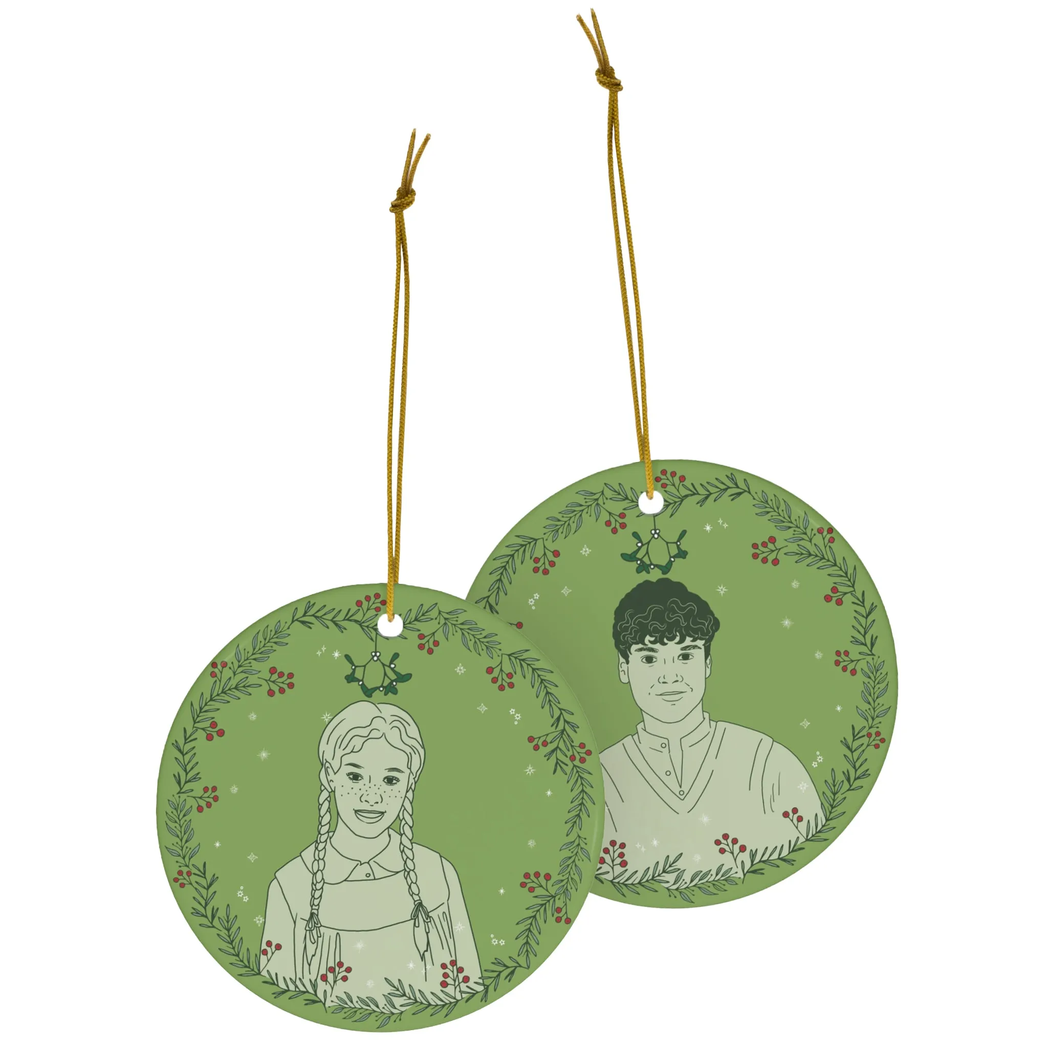 Anne & Gilbert Mistletoe Ceramic Ornament