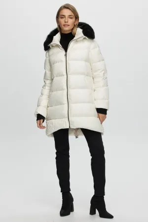 APRES-SKI JACKET WITH DETACHABLE TOSCANA SHEARLING LAMB HOOD TRIM