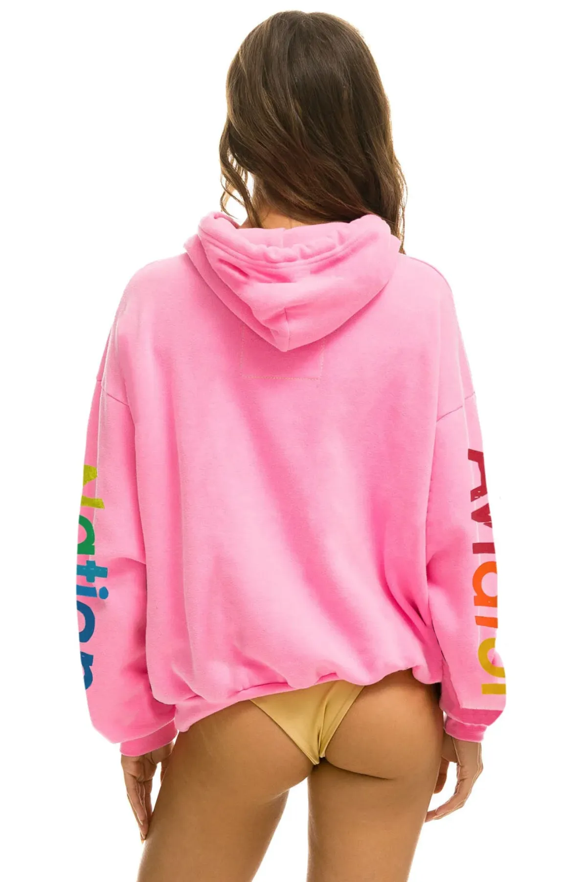 AVIATOR NATION UNISEX RELAXED PULLOVER HOODIE - NEON PINK