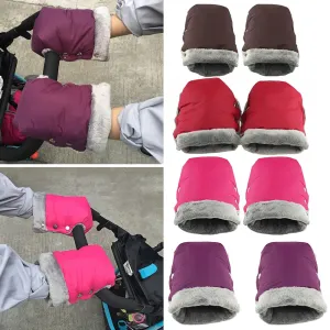 Baby Carriage Stroller Gloves Warm Fur Fleece Pram Hand High quality Portable Comfortable Waterproof Muff Baby Pushchair