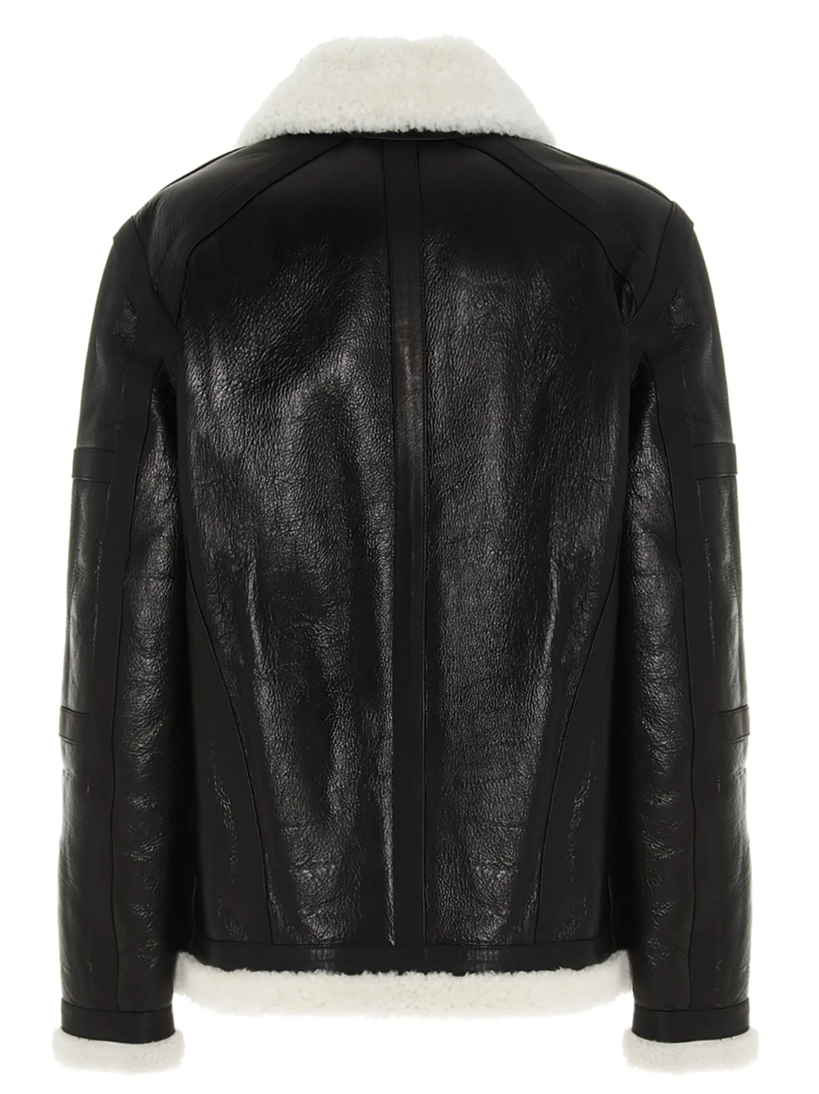 Balmain Logo Patch Shearling Jacket