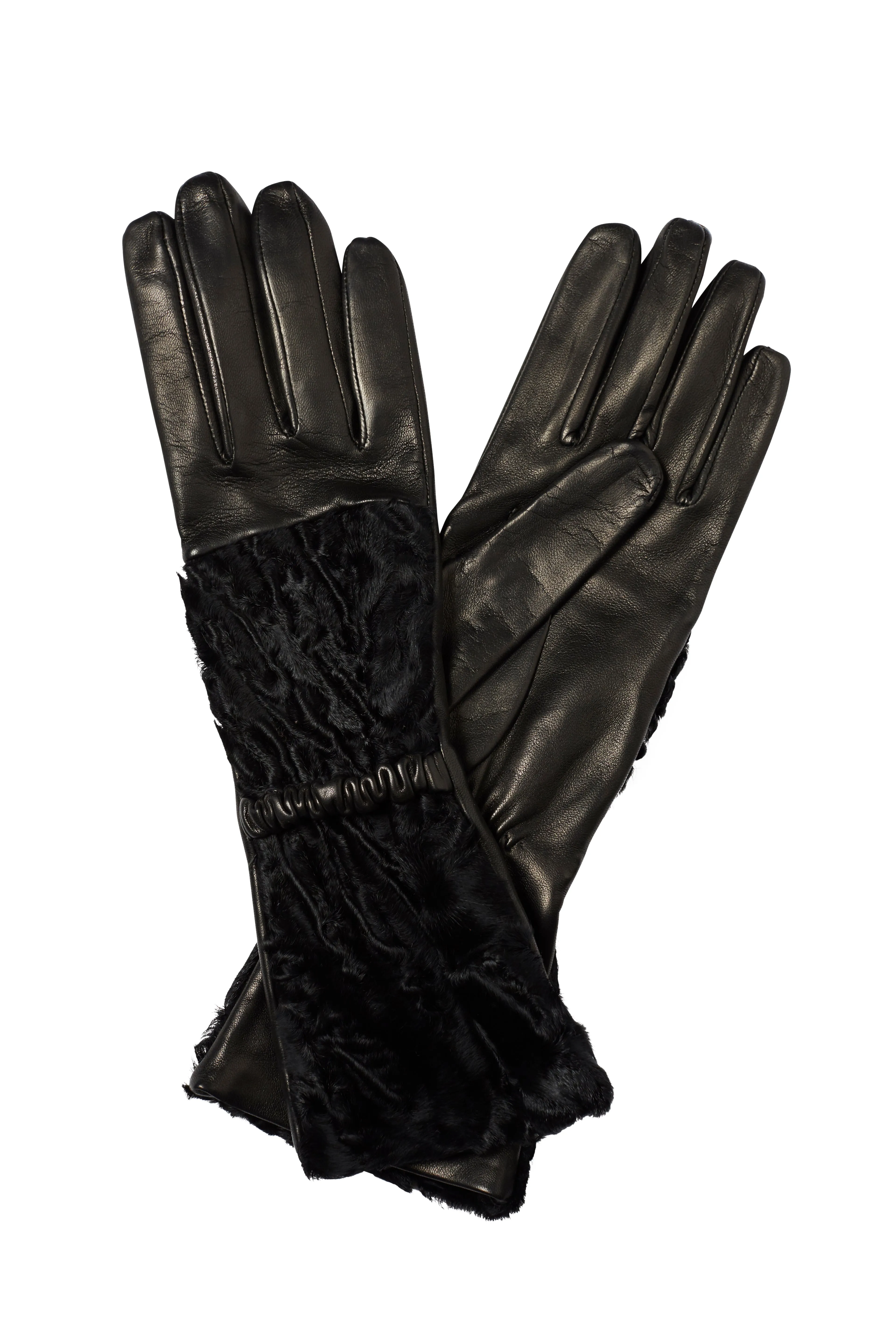 Barbara Wren - Women's Mongolian Fur Leather Gloves