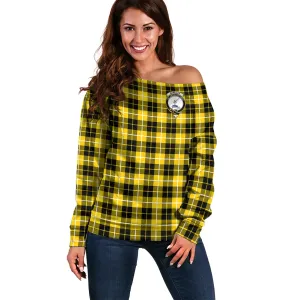 Barclay Dress Modern Tartan Off Shoulder Women Sweater with Family Crest