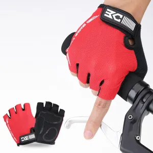 BaseCamp BC-204 Bicycle Half Finger Gloves Lycra Fabric Cycling Gloves, Size: L(Red)