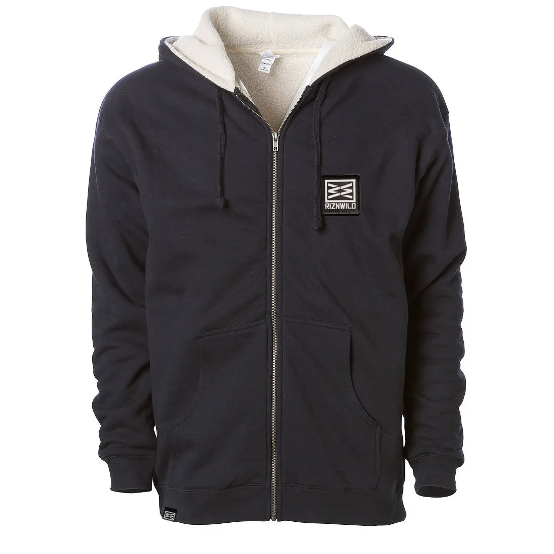 BASIC MENS SHERPA LINED ZIP-UP HOODIE IN BLACK