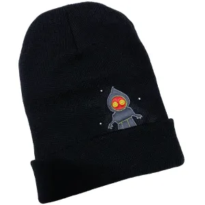 Beanie - Black With Shiny Flatwoods Monster Applique