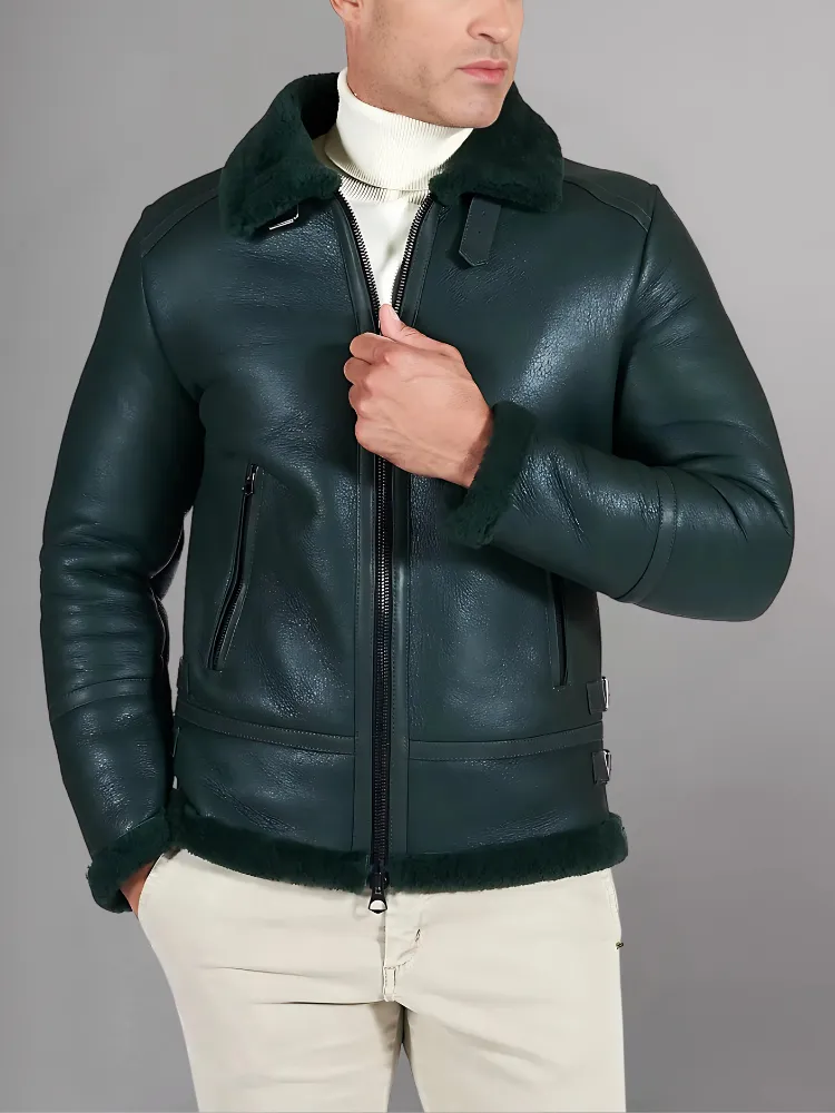 Best Leather Shearling Jacket Black