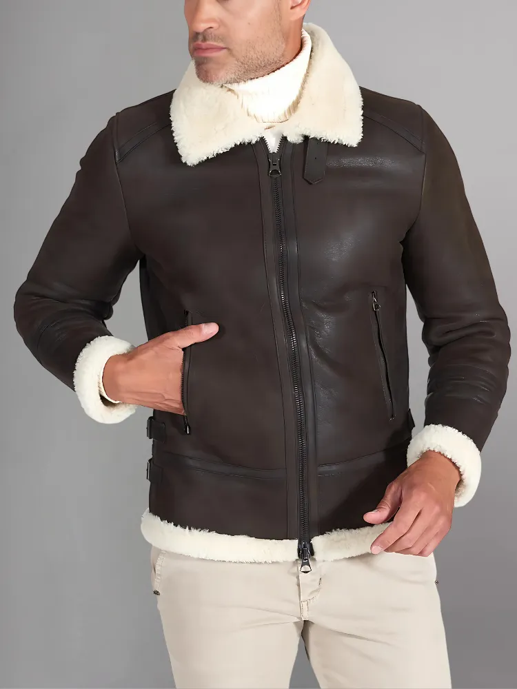 Best Leather Shearling Jacket Black