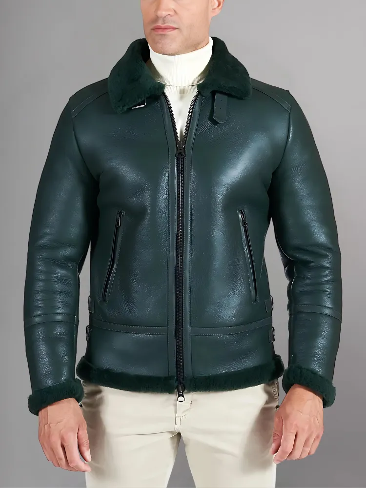 Best Leather Shearling Jacket Black