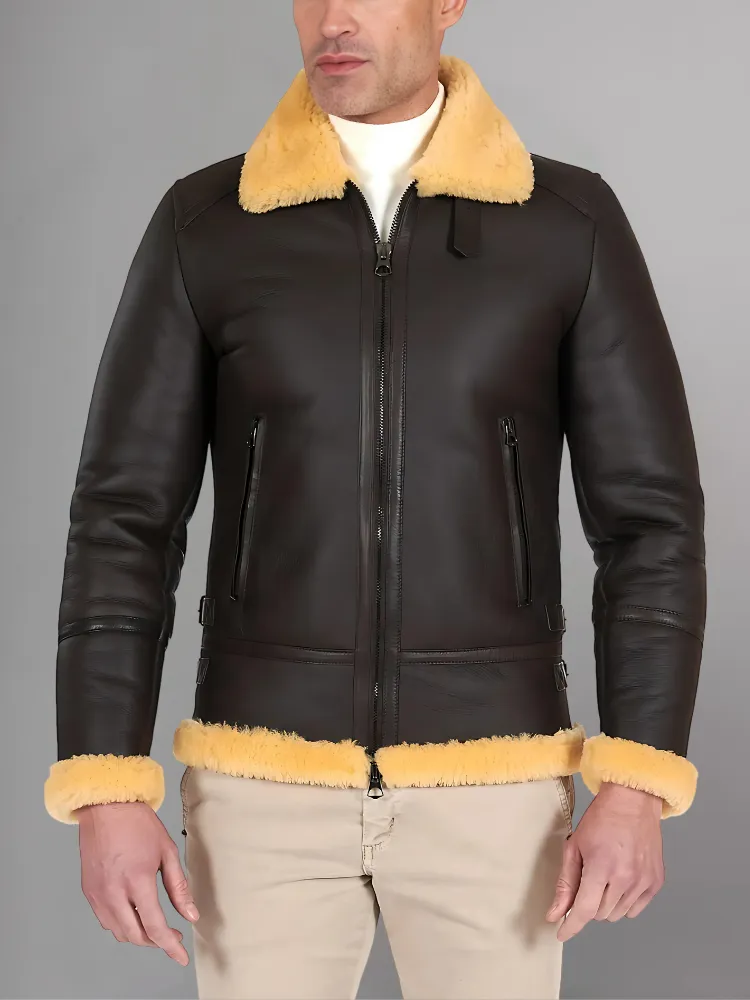 Best Leather Shearling Jacket Black