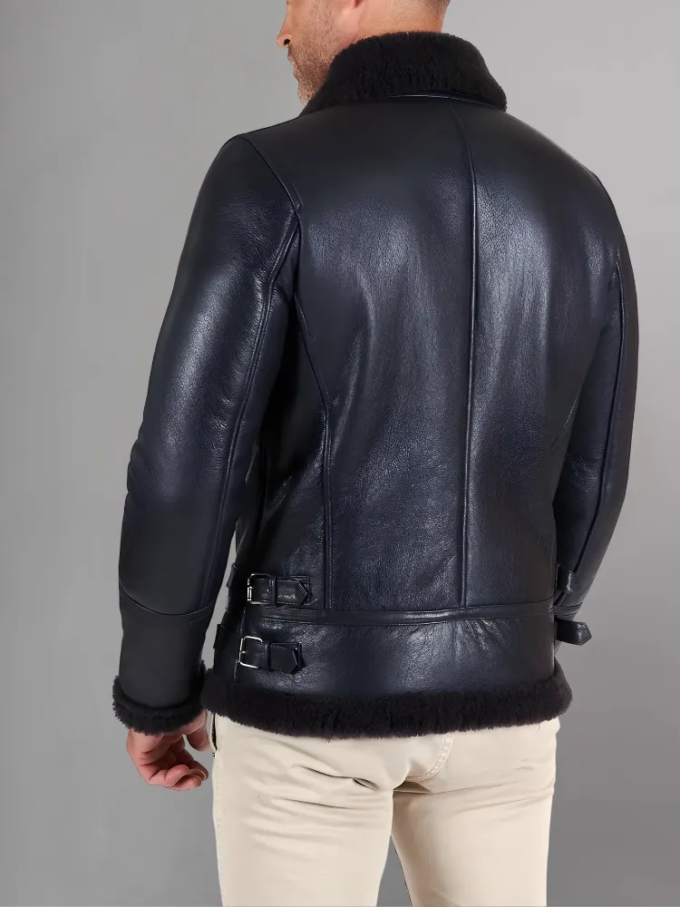 Best Leather Shearling Jacket Black