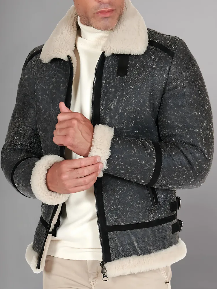 Best Leather Shearling Jacket Black