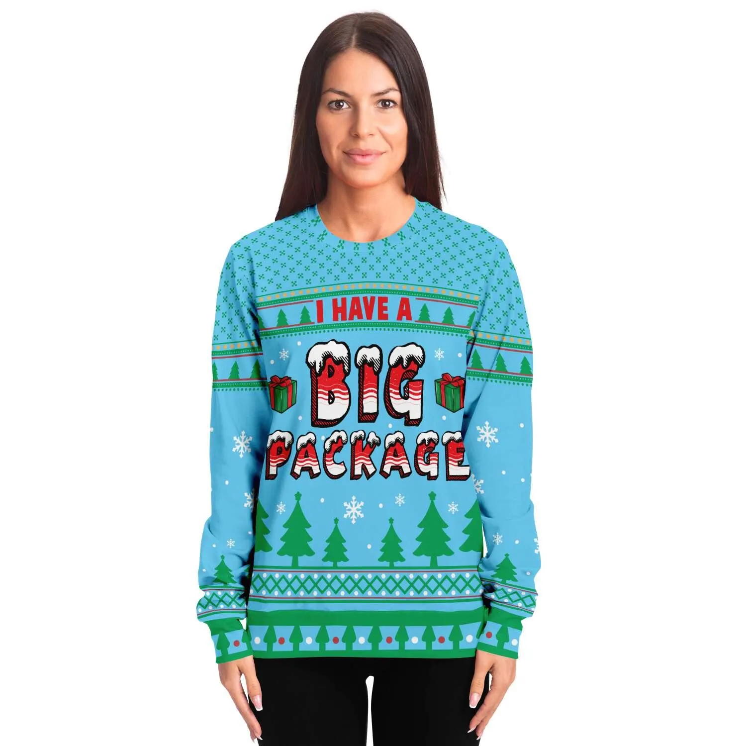 Big Package Naughty Meme Holiday Ugly Christmas Sweater