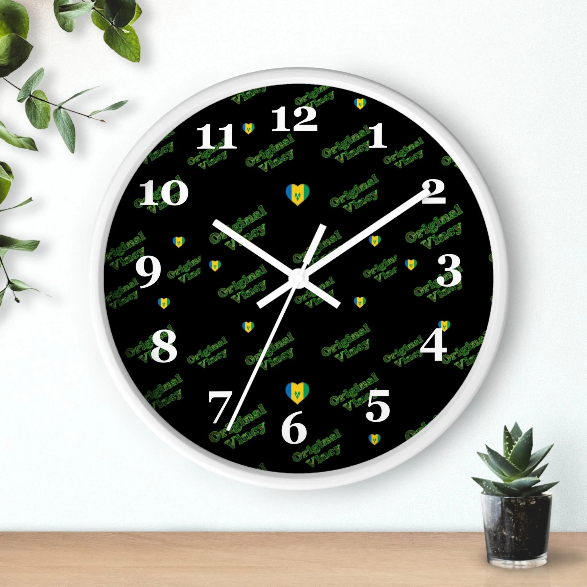 Black Original Vincy St. Vincent and the Grenadines Wall Clock