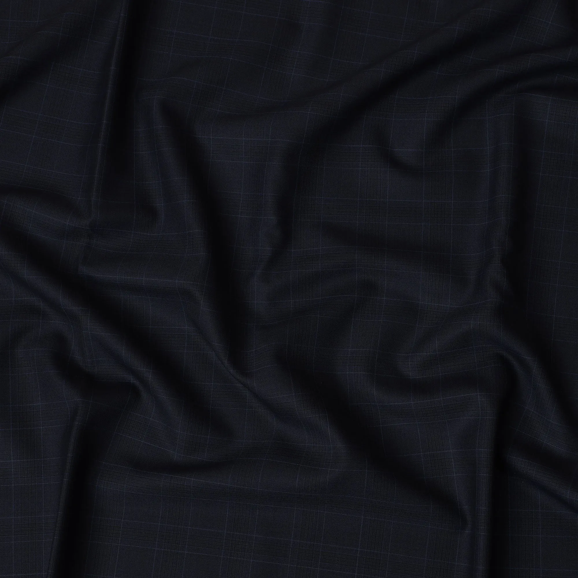 Black Plain SCABAL Super 160's All Wool Suiting Fabric, 3.65 Meters, 150 cm Width-D20713