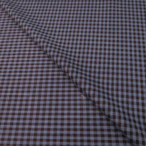 Blue and Charcoal Check Loro Piana Zelander Extrafine Wool Fabric