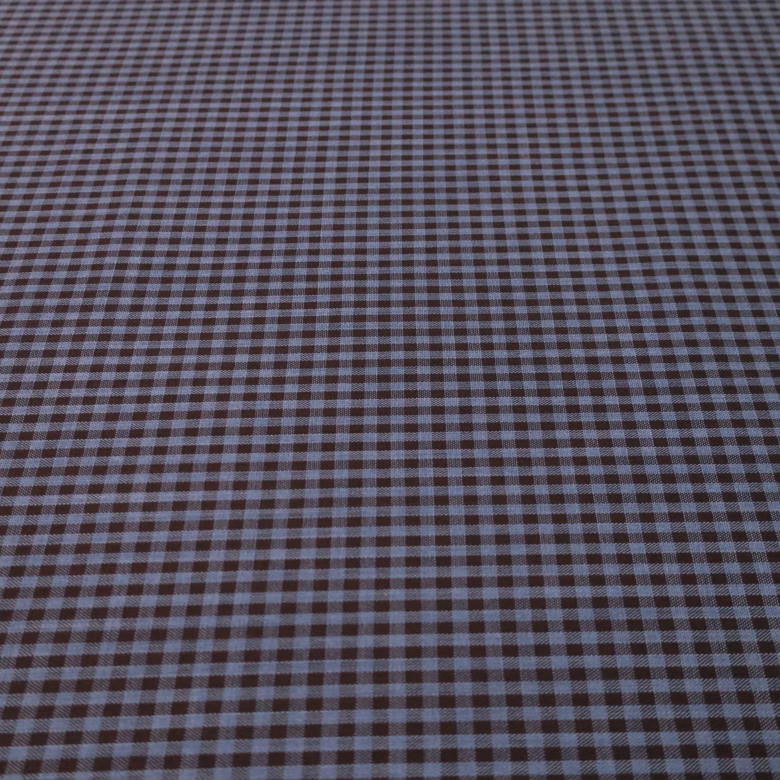 Blue and Charcoal Check Loro Piana Zelander Extrafine Wool Fabric