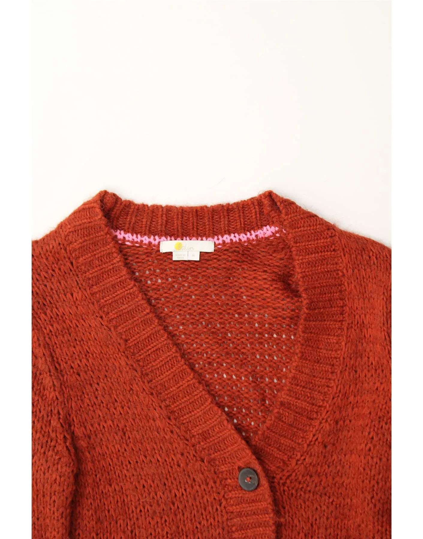 BODEN Womens Crop Cardigan Sweater UK 14 Medium Orange