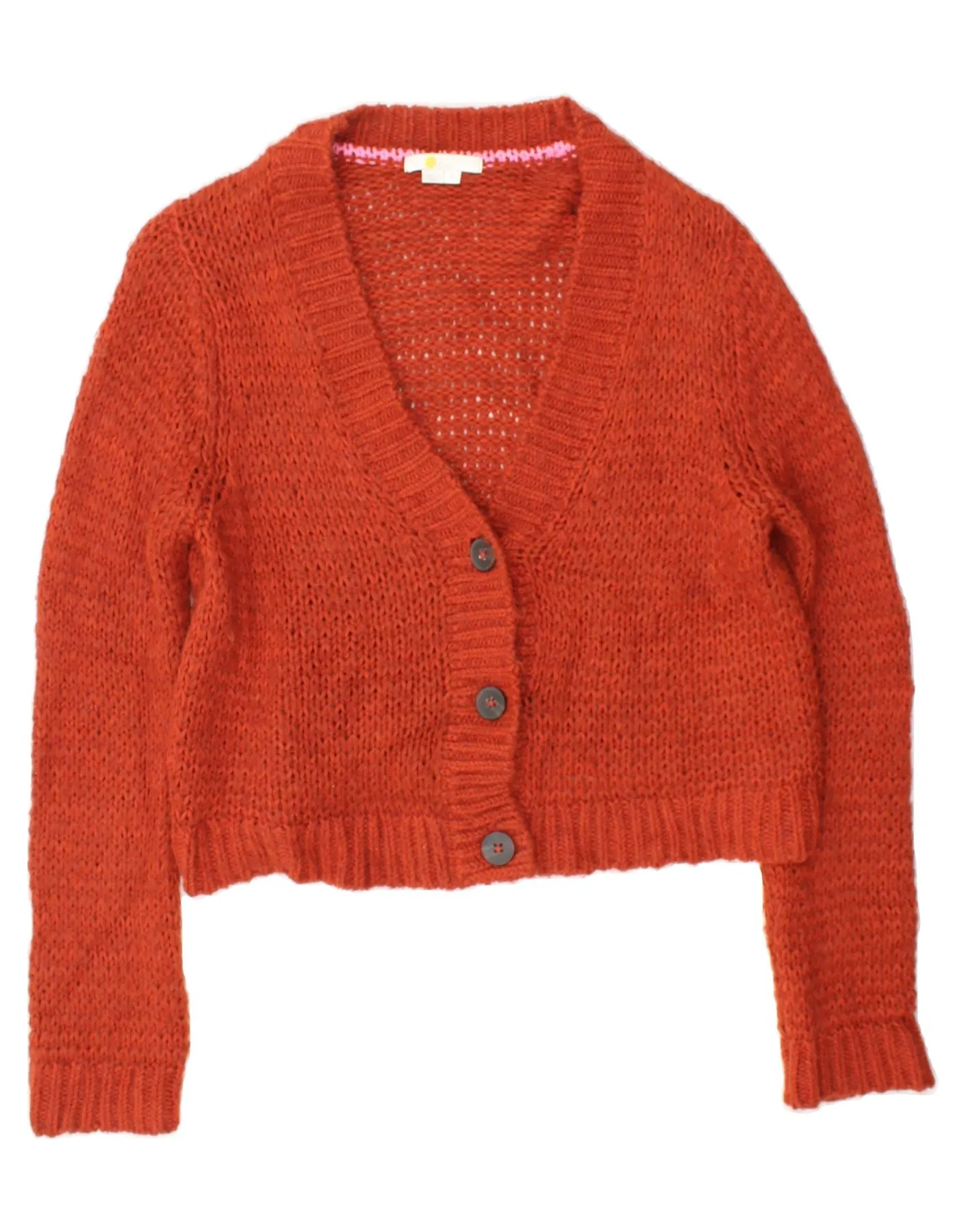 BODEN Womens Crop Cardigan Sweater UK 14 Medium Orange