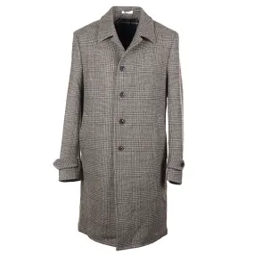 Boglioli Plaid Brushed Wool Overcoat