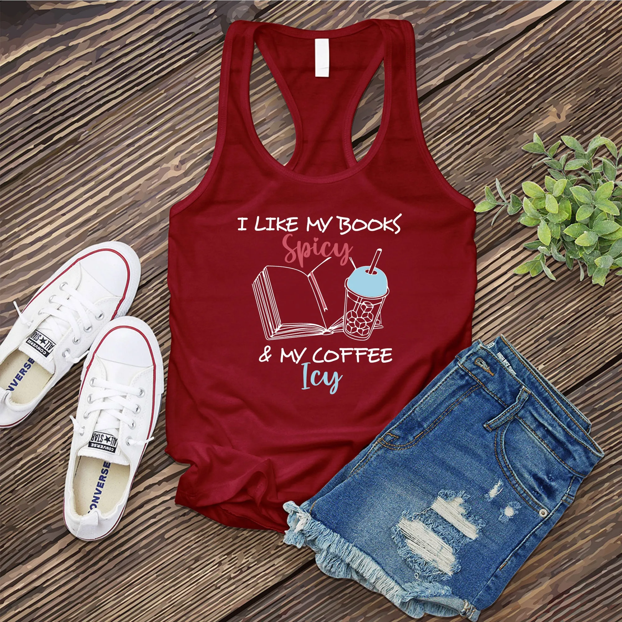 Books Spicy & Coffee Icy Women's Tank Top