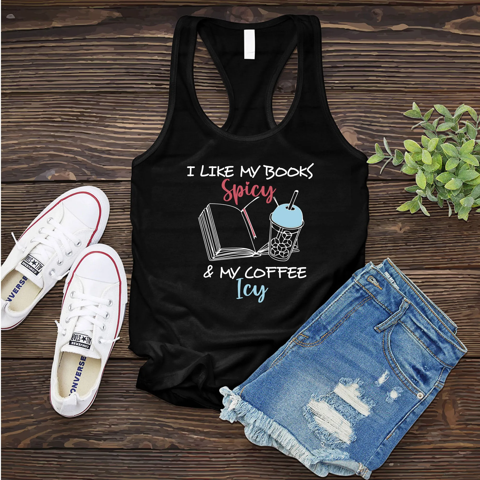 Books Spicy & Coffee Icy Women's Tank Top