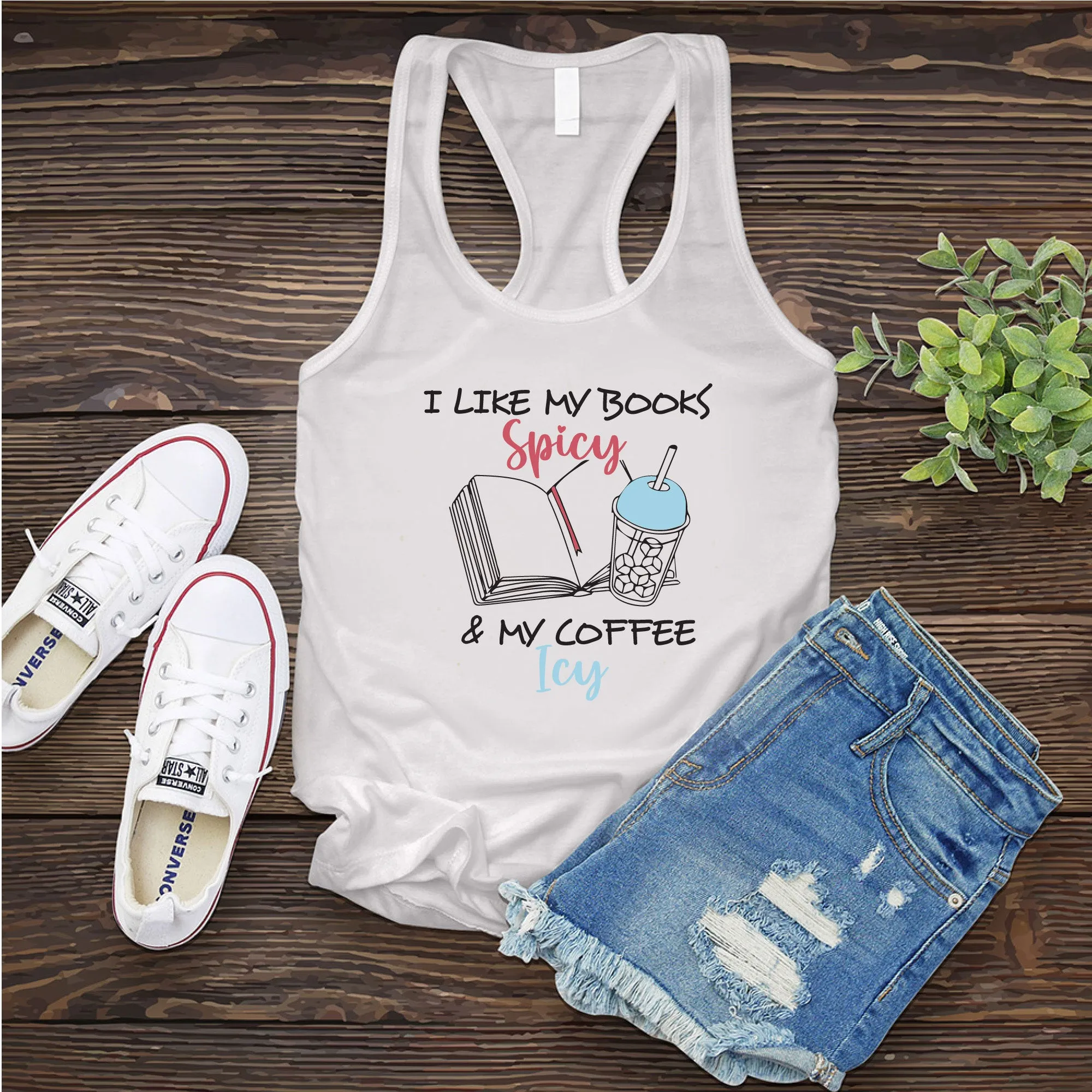 Books Spicy & Coffee Icy Women's Tank Top