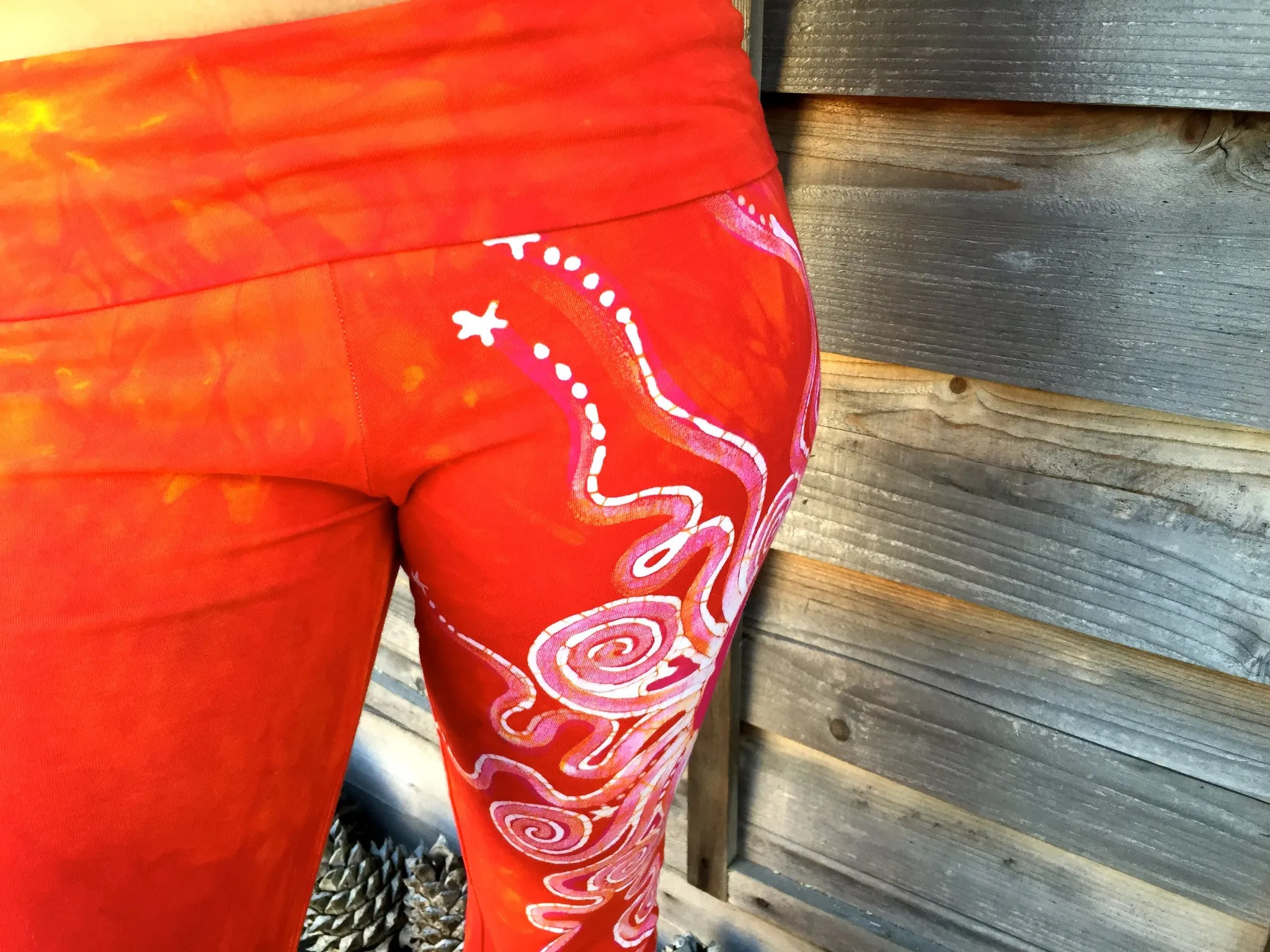 Brilliant Orange Batik Pants