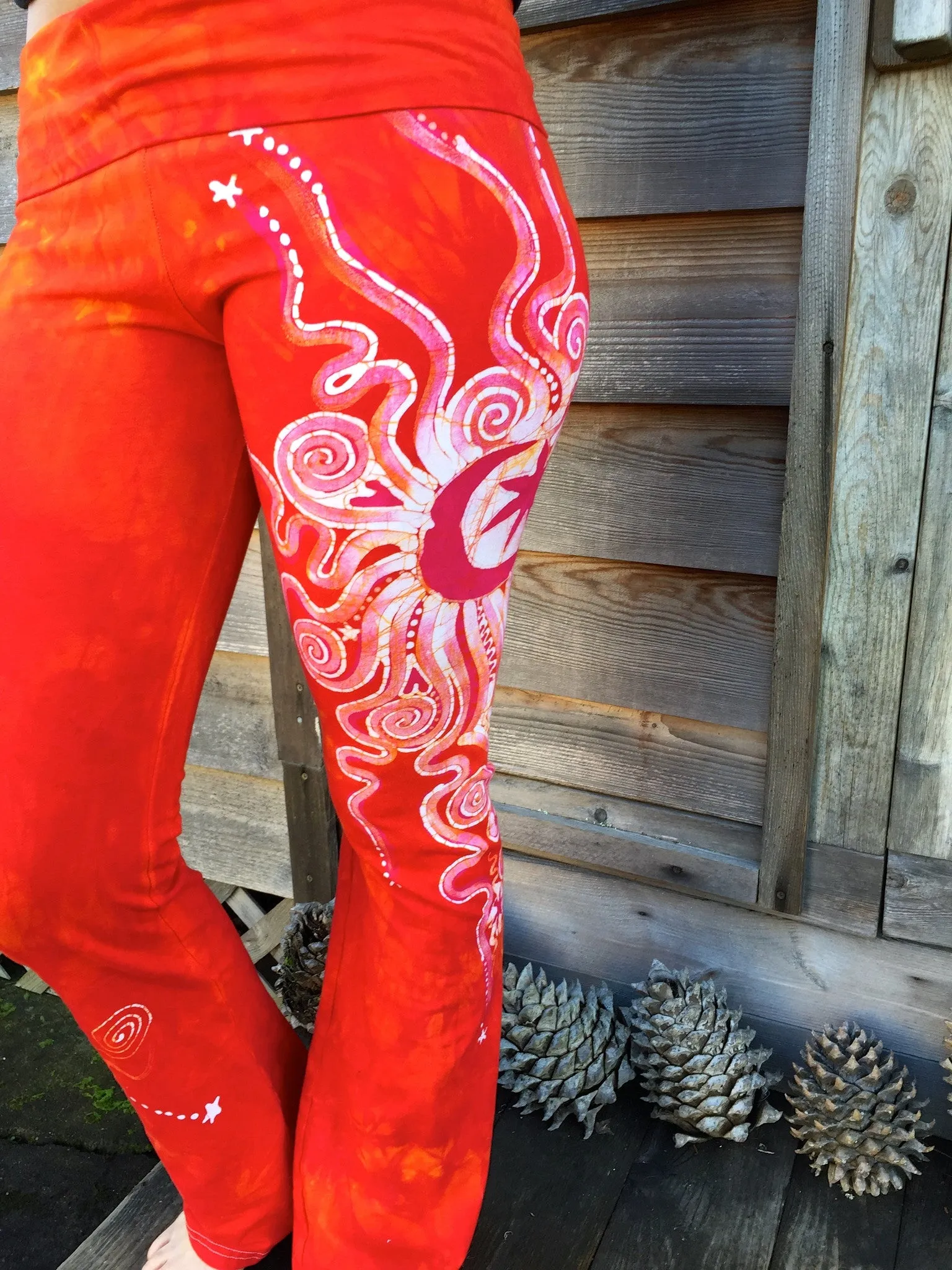 Brilliant Orange Batik Pants