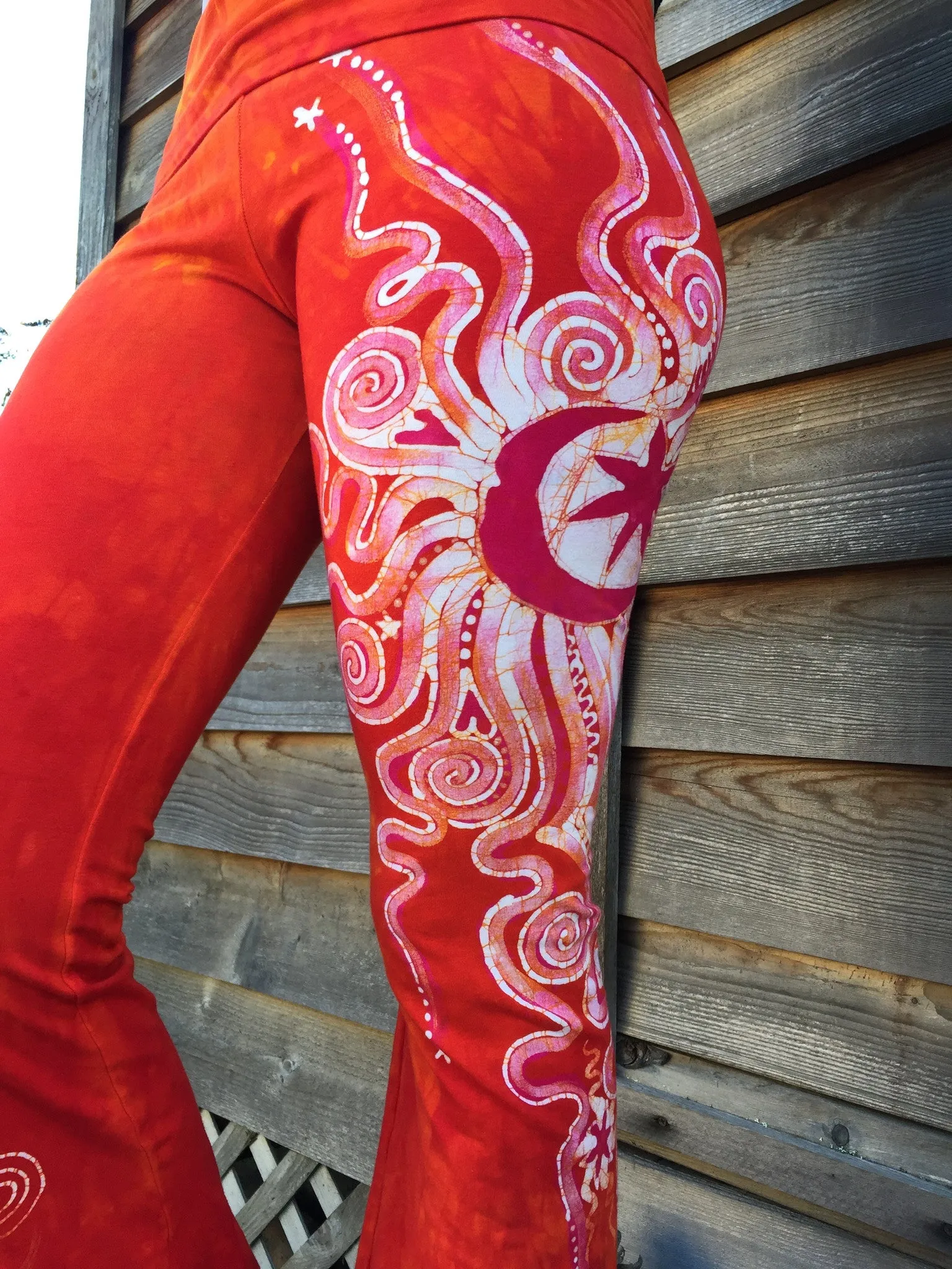 Brilliant Orange Batik Pants