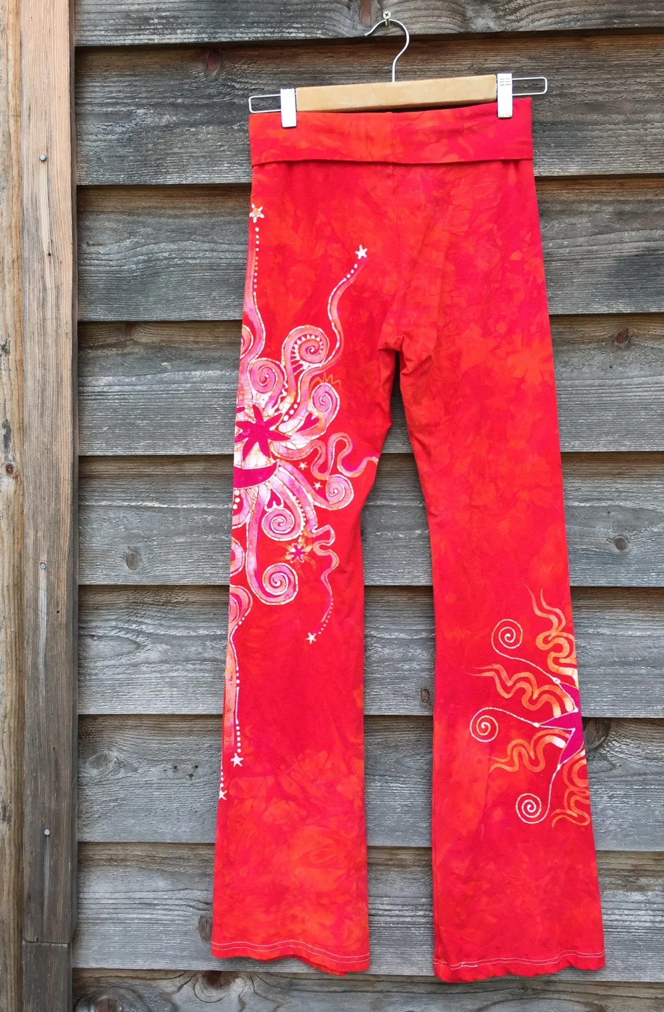 Brilliant Orange Batik Pants