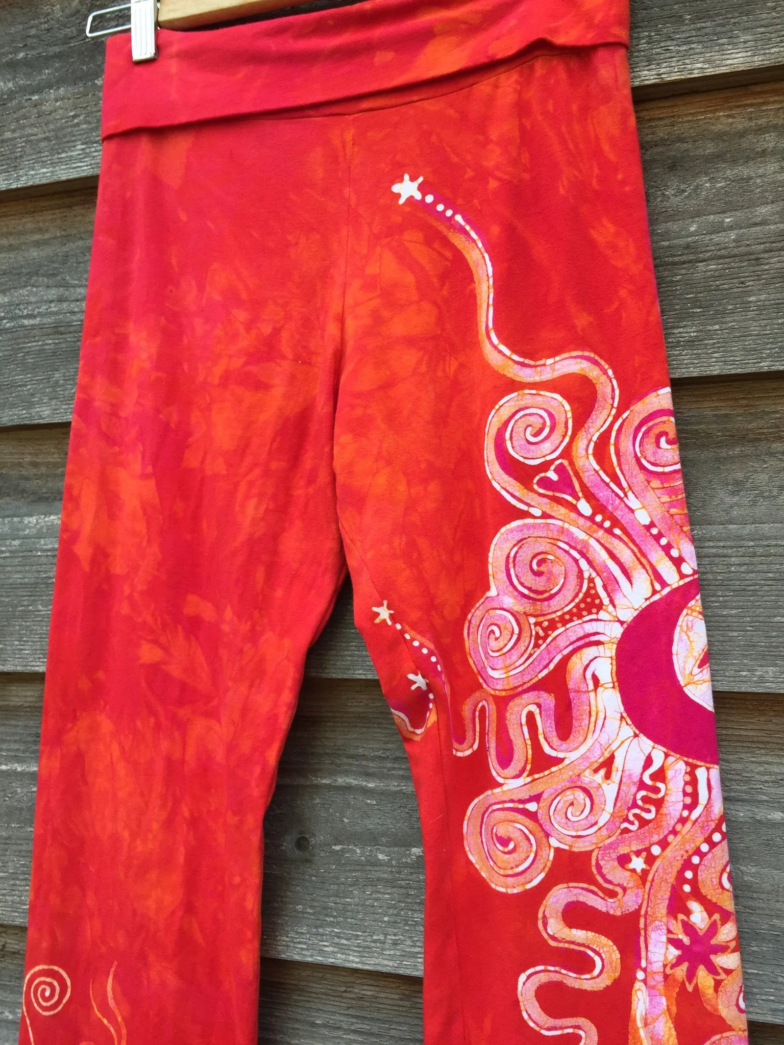 Brilliant Orange Batik Pants