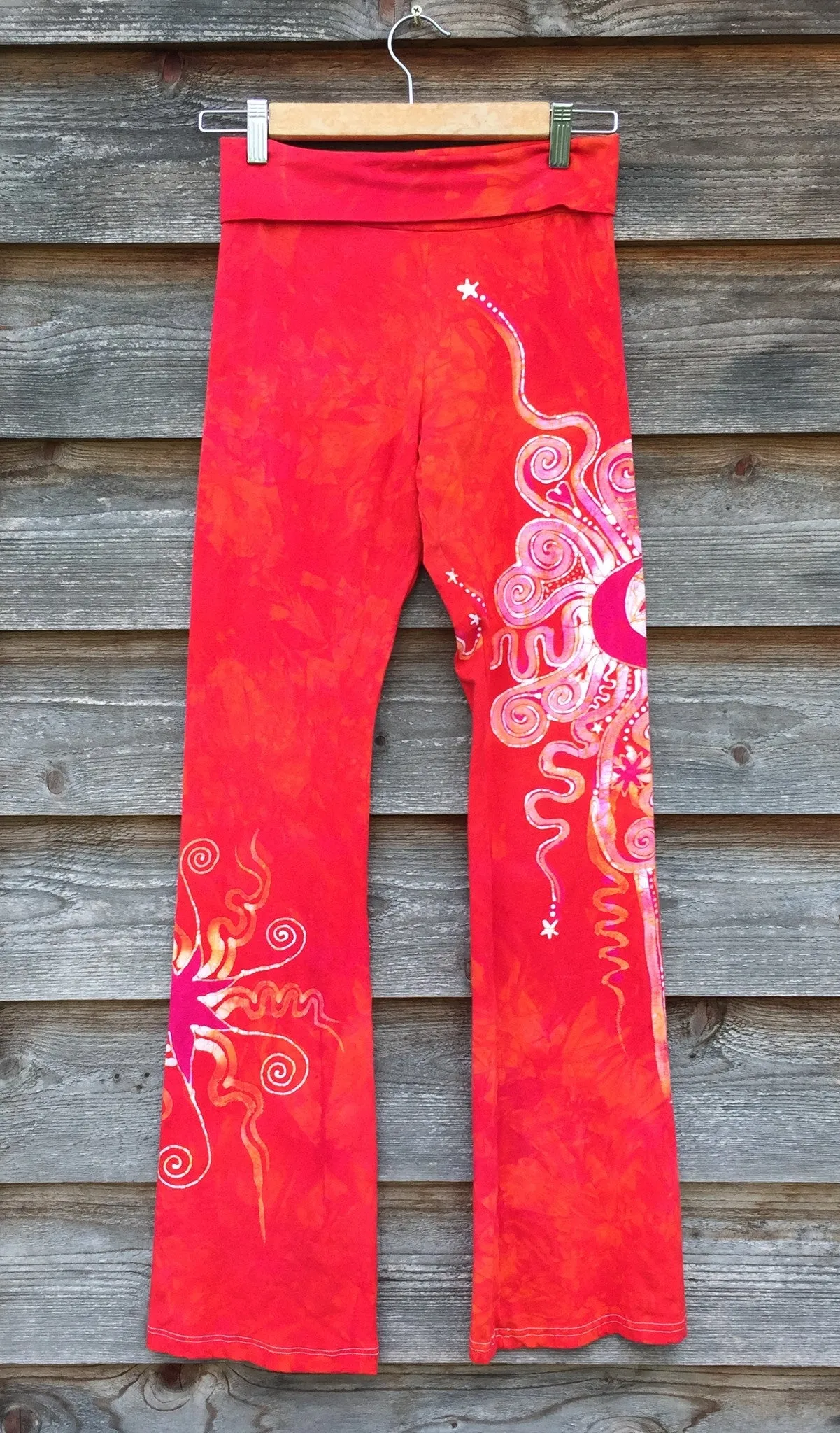 Brilliant Orange Batik Pants